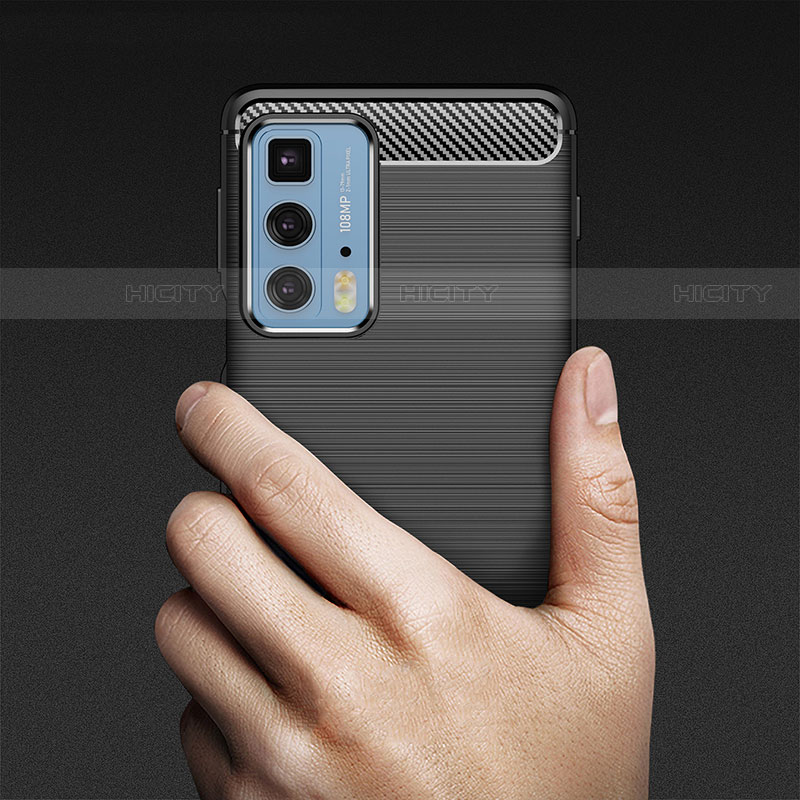 Silikon Hülle Handyhülle Gummi Schutzhülle Flexible Tasche Line für Motorola Moto Edge 20 Pro 5G groß