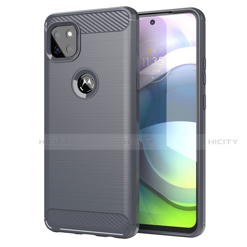 Silikon Hülle Handyhülle Gummi Schutzhülle Flexible Tasche Line für Motorola Moto G 5G Grau Plus
