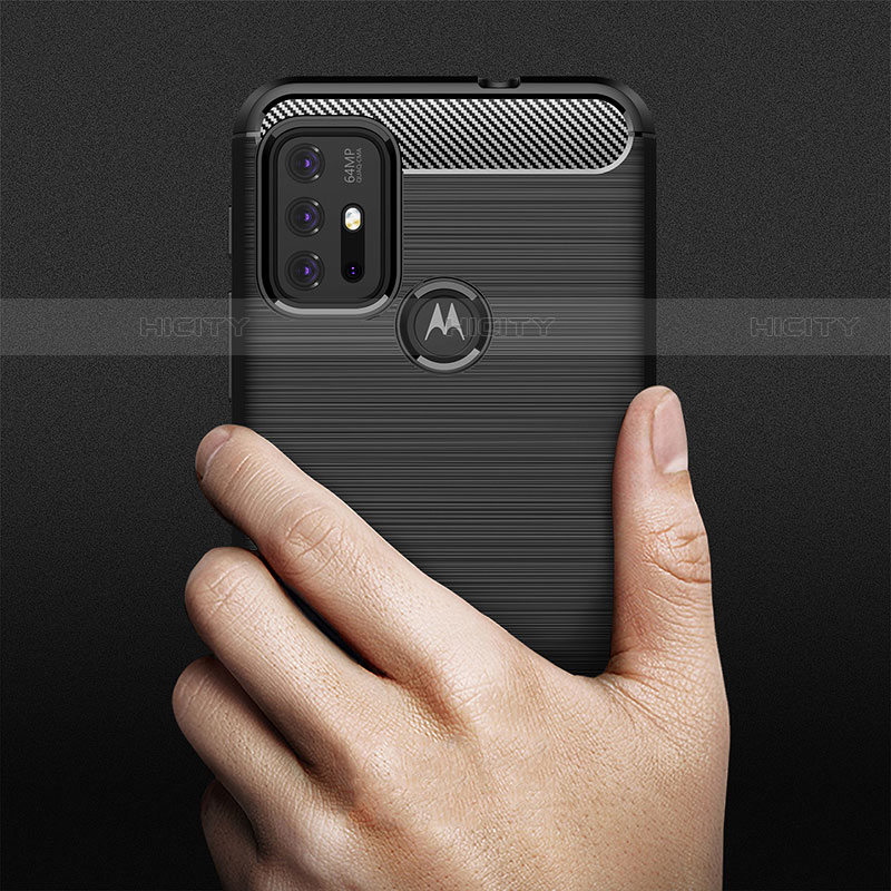 Silikon Hülle Handyhülle Gummi Schutzhülle Flexible Tasche Line für Motorola Moto G10 Power groß