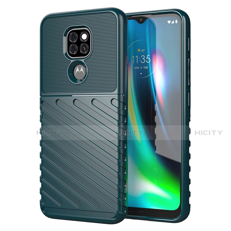 Silikon Hülle Handyhülle Gummi Schutzhülle Flexible Tasche Line für Motorola Moto G9 Play groß