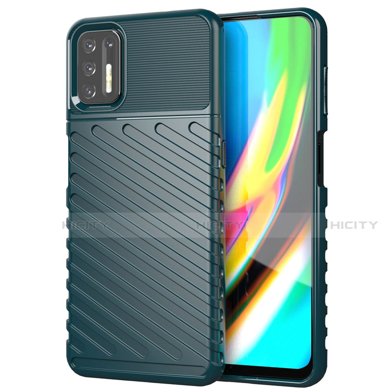 Silikon Hülle Handyhülle Gummi Schutzhülle Flexible Tasche Line für Motorola Moto G9 Plus