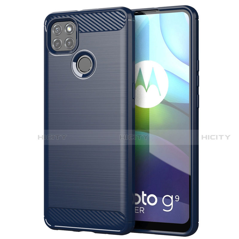 Silikon Hülle Handyhülle Gummi Schutzhülle Flexible Tasche Line für Motorola Moto G9 Power Blau Plus