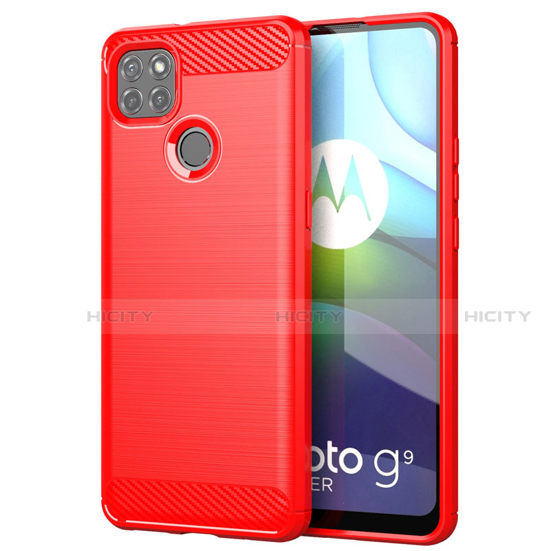 Silikon Hülle Handyhülle Gummi Schutzhülle Flexible Tasche Line für Motorola Moto G9 Power Rot