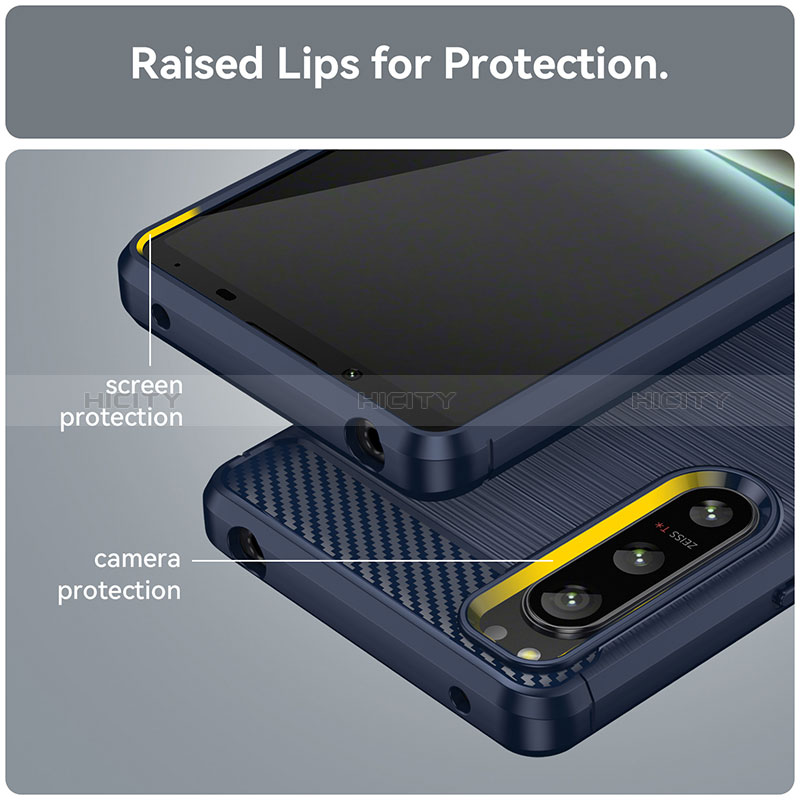 Silikon Hülle Handyhülle Gummi Schutzhülle Flexible Tasche Line für Sony Xperia 5 IV groß