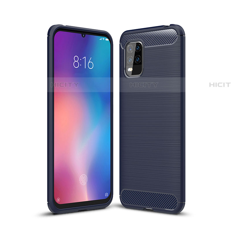 Silikon Hülle Handyhülle Gummi Schutzhülle Flexible Tasche Line für Xiaomi Mi 10 Lite Blau Plus