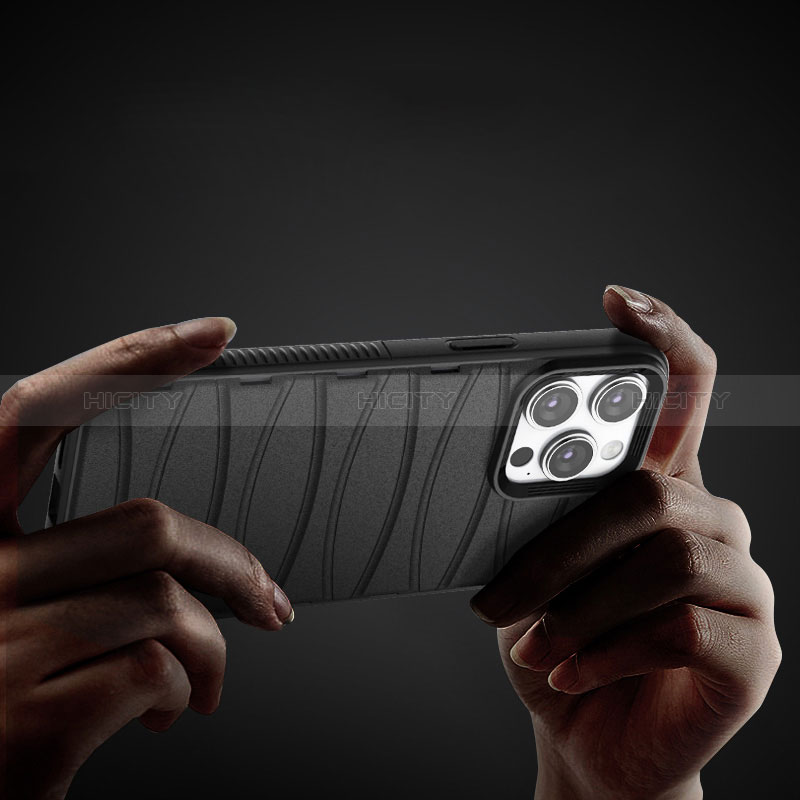 Silikon Hülle Handyhülle Gummi Schutzhülle Flexible Tasche Line KC1 für Apple iPhone 13 Pro Max