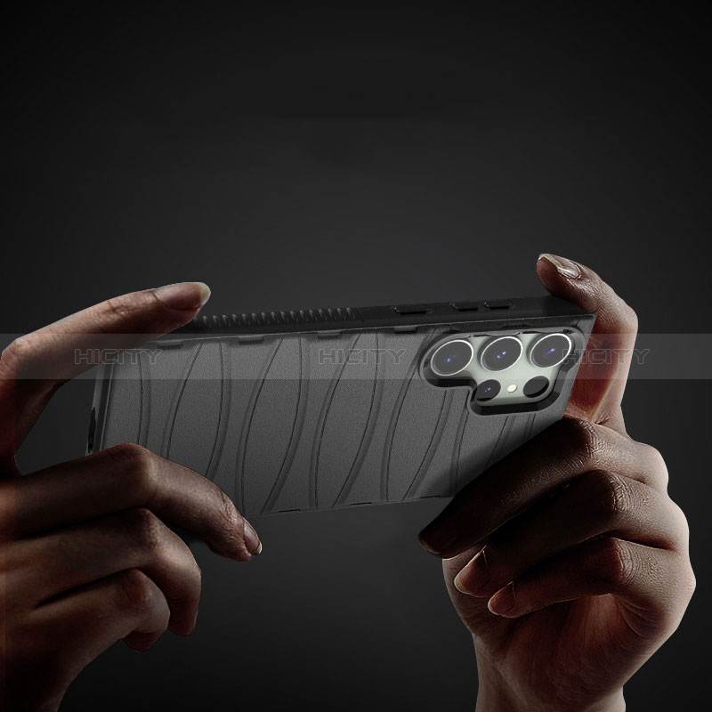 Silikon Hülle Handyhülle Gummi Schutzhülle Flexible Tasche Line KC1 für Samsung Galaxy S22 Ultra 5G