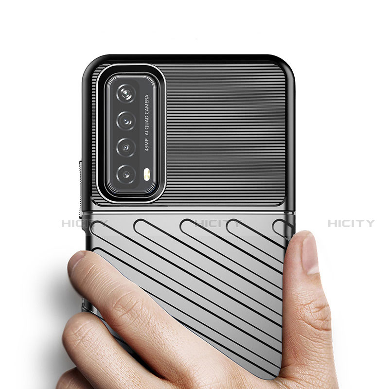 Silikon Hülle Handyhülle Gummi Schutzhülle Flexible Tasche Line S01 für Huawei P Smart (2021)