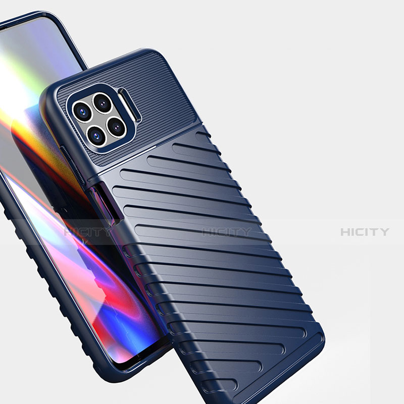 Silikon Hülle Handyhülle Gummi Schutzhülle Flexible Tasche Line S01 für Motorola Moto One 5G groß