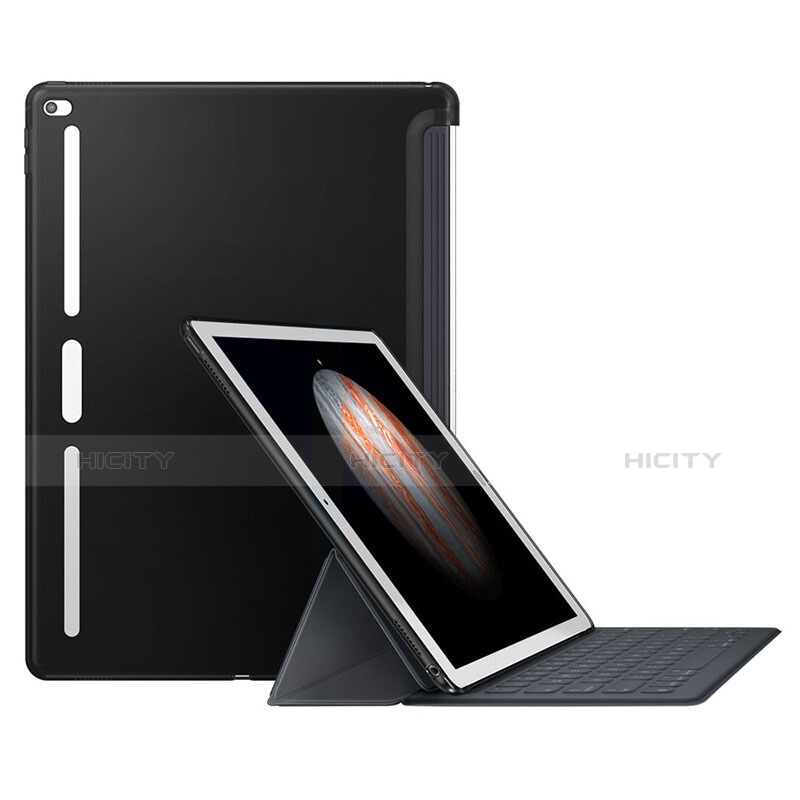 Silikon Hülle Handyhülle Gummi Schutzhülle für Apple iPad Pro 12.9 Schwarz groß