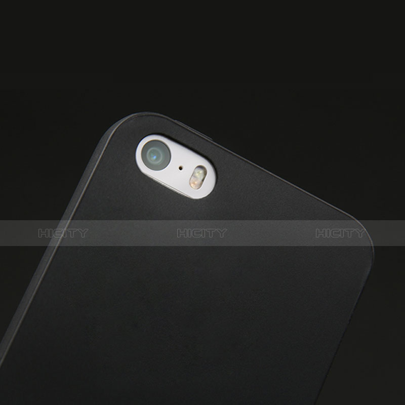 Silikon Hülle Handyhülle Gummi Schutzhülle für Apple iPhone 5 Schwarz groß