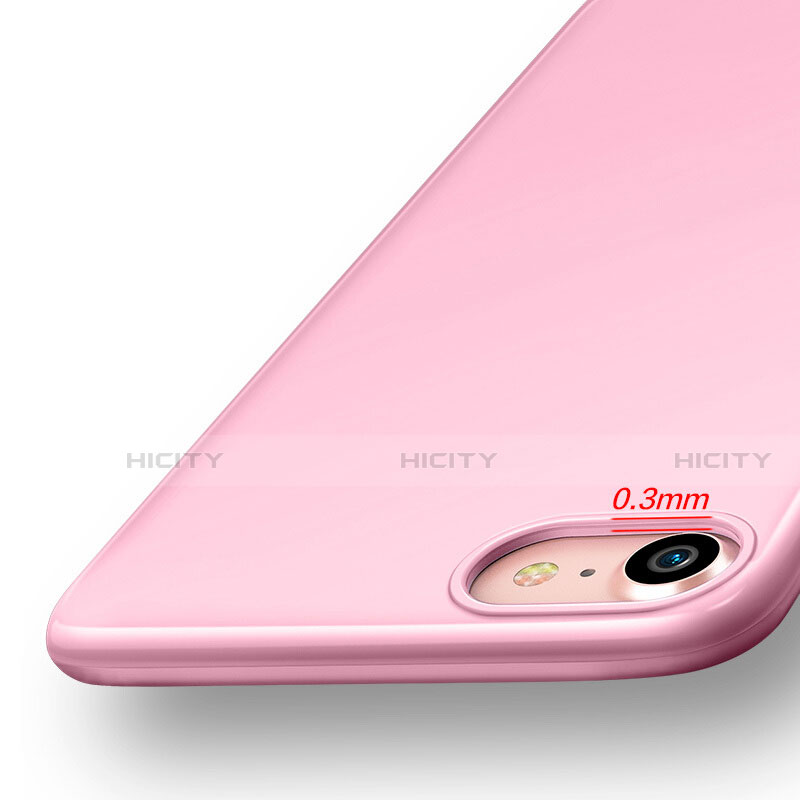 Silikon Hülle Handyhülle Gummi Schutzhülle für Apple iPhone SE (2020) Rosa groß