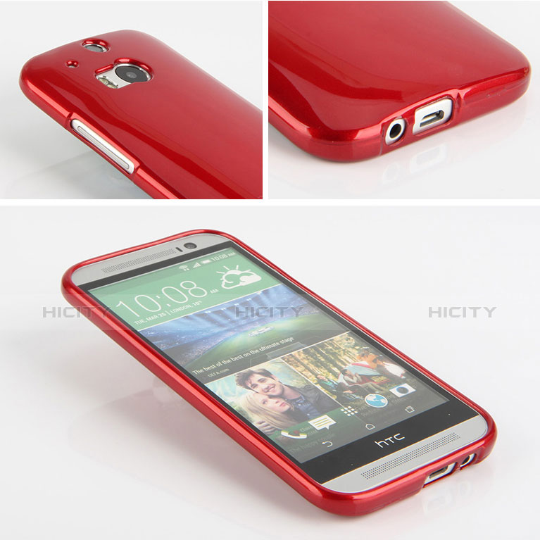 Silikon Hülle Handyhülle Gummi Schutzhülle für HTC One M8 Rot