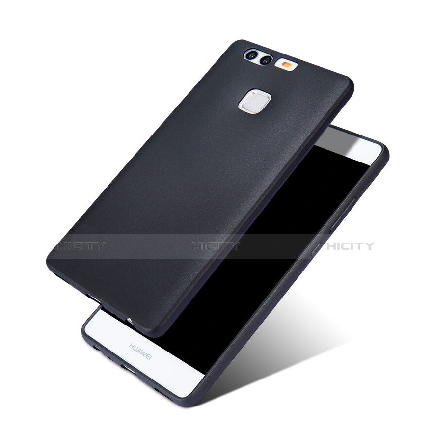 Silikon Hülle Handyhülle Gummi Schutzhülle für Huawei P9 Plus Schwarz groß