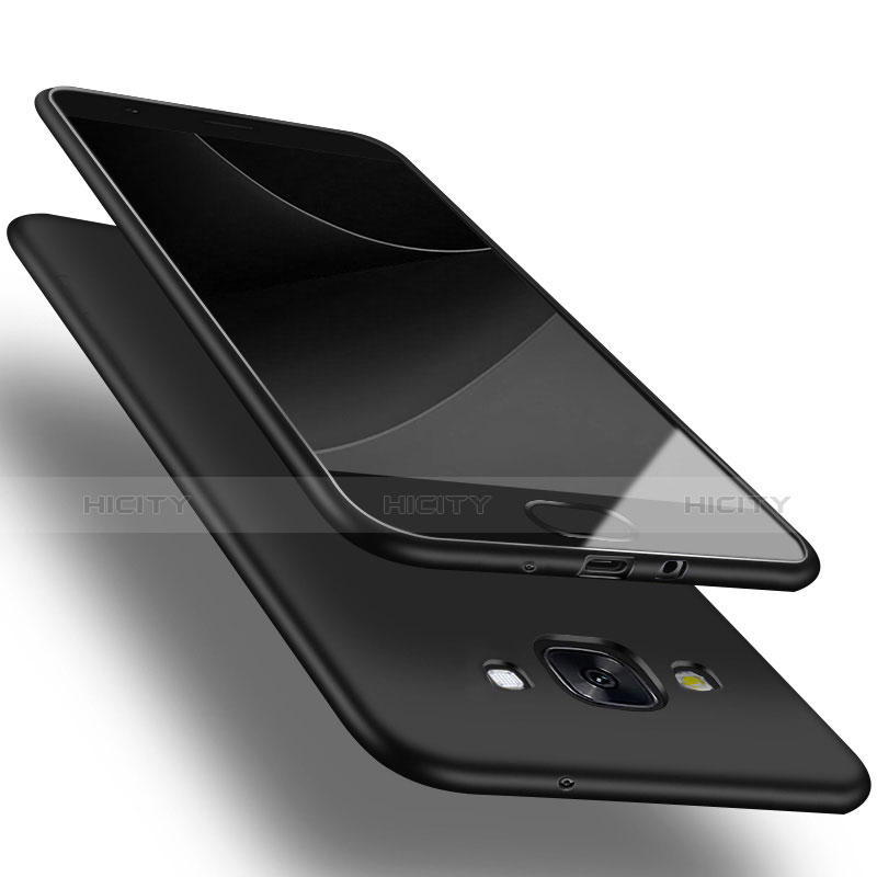 Silikon Hülle Handyhülle Gummi Schutzhülle für Samsung Galaxy A7 SM-A700 Schwarz groß