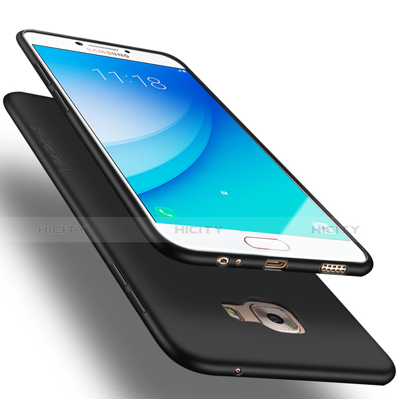 Silikon Hülle Handyhülle Gummi Schutzhülle für Samsung Galaxy C7 Pro C7010 Schwarz groß