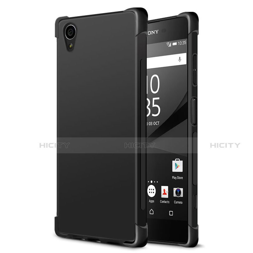 Silikon Hülle Handyhülle Gummi Schutzhülle für Sony Xperia XA1 Plus Schwarz