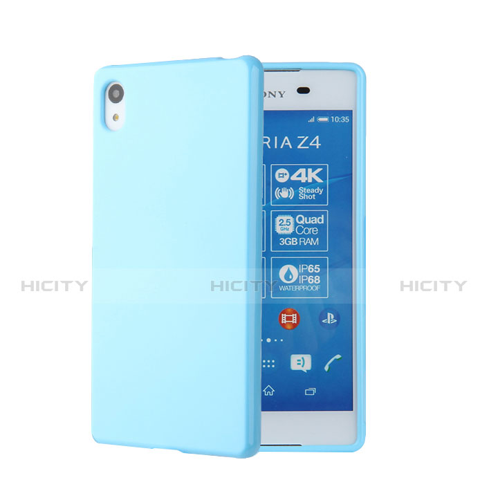 Silikon Hülle Handyhülle Gummi Schutzhülle für Sony Xperia Z3+ Plus Blau Plus