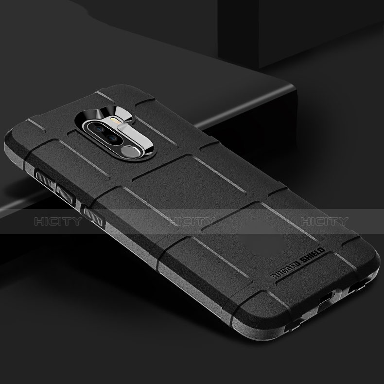 Silikon Hülle Handyhülle Gummi Schutzhülle für Xiaomi Pocophone F1 Schwarz groß