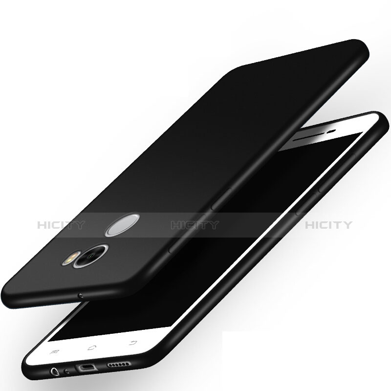 Silikon Hülle Handyhülle Gummi Schutzhülle für Xiaomi Redmi 4 Standard Edition Schwarz Plus