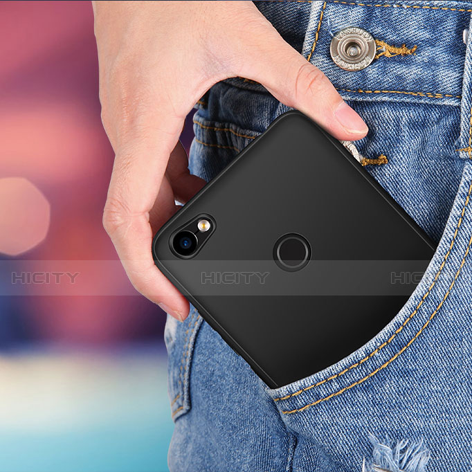 Silikon Hülle Handyhülle Gummi Schutzhülle für Xiaomi Redmi Note 5A Prime Schwarz groß