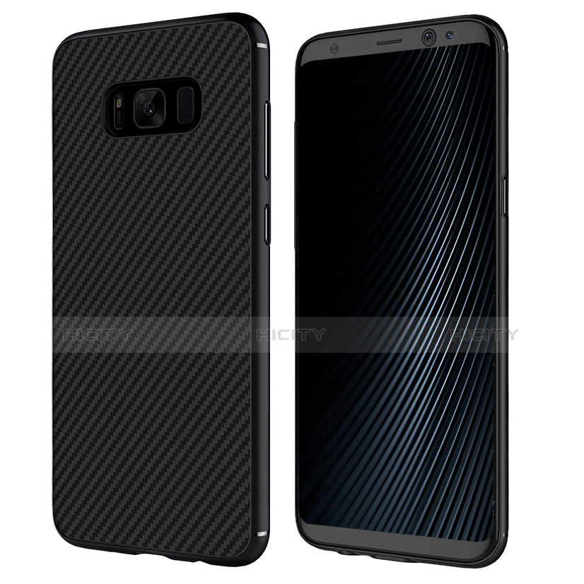 Silikon Hülle Handyhülle Gummi Schutzhülle Köper B02 für Samsung Galaxy S8 Plus Schwarz