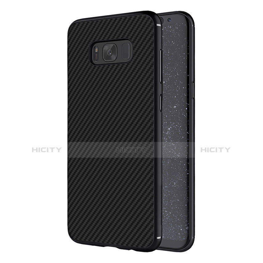 Silikon Hülle Handyhülle Gummi Schutzhülle Köper B02 für Samsung Galaxy S8 Plus Schwarz groß