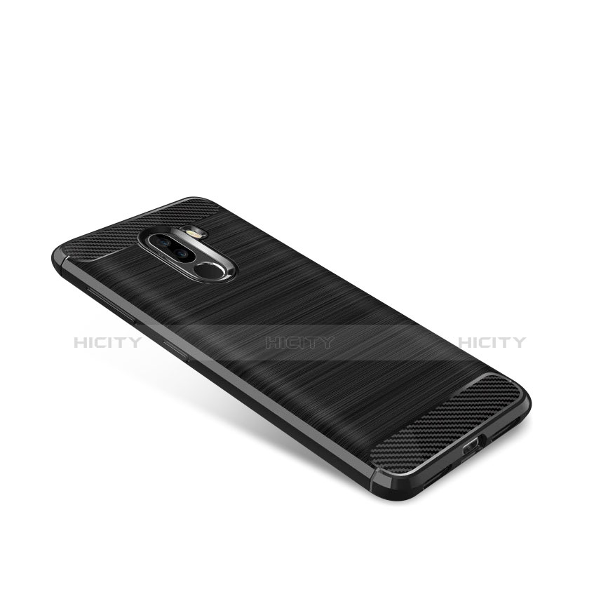 Silikon Hülle Handyhülle Gummi Schutzhülle Köper B02 für Xiaomi Pocophone F1 Schwarz groß
