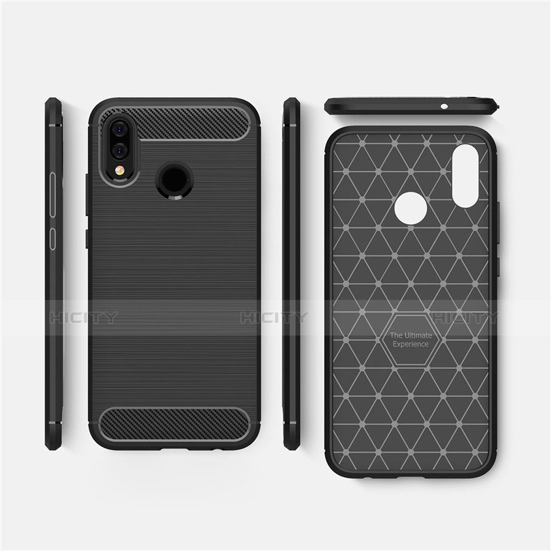 Silikon Hülle Handyhülle Gummi Schutzhülle Köper für Huawei P Smart+ Plus Schwarz