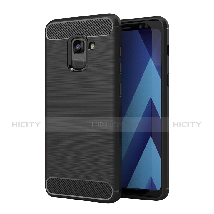 Silikon Hülle Handyhülle Gummi Schutzhülle Köper für Samsung Galaxy A5 (2018) A530F Schwarz Plus