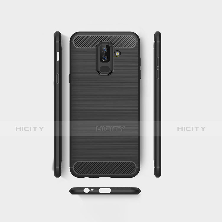 Silikon Hülle Handyhülle Gummi Schutzhülle Köper für Samsung Galaxy A6 Plus (2018) Schwarz