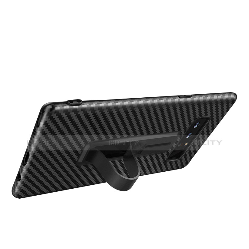 Silikon Hülle Handyhülle Gummi Schutzhülle Köper mit Fingerring für Samsung Galaxy Note 8 Schwarz