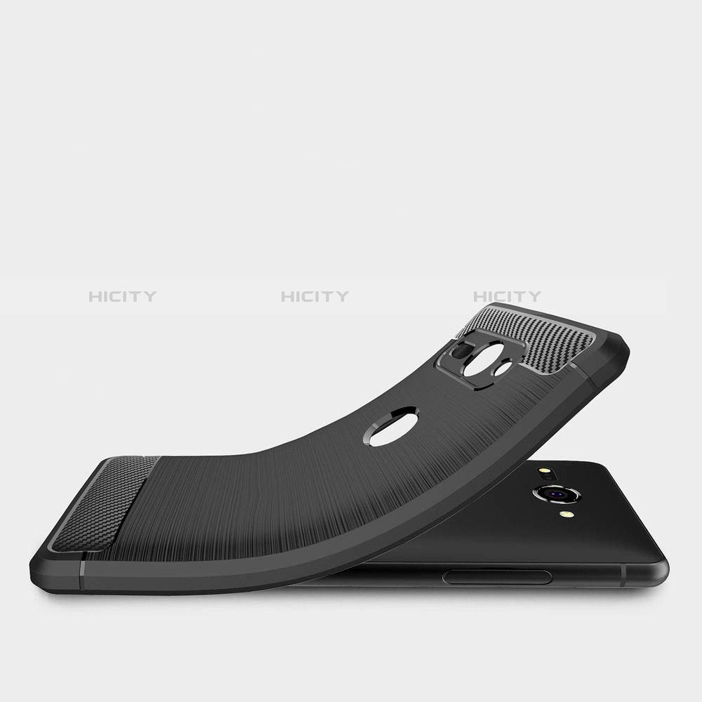 Silikon Hülle Handyhülle Gummi Schutzhülle Köper mit Ständer für Sony Xperia XZ2 Compact Schwarz groß