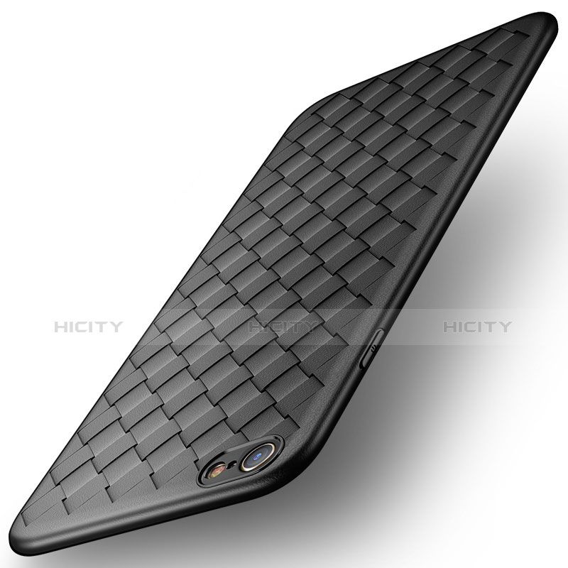 Silikon Hülle Handyhülle Gummi Schutzhülle Leder für Apple iPhone 6S Schwarz Plus