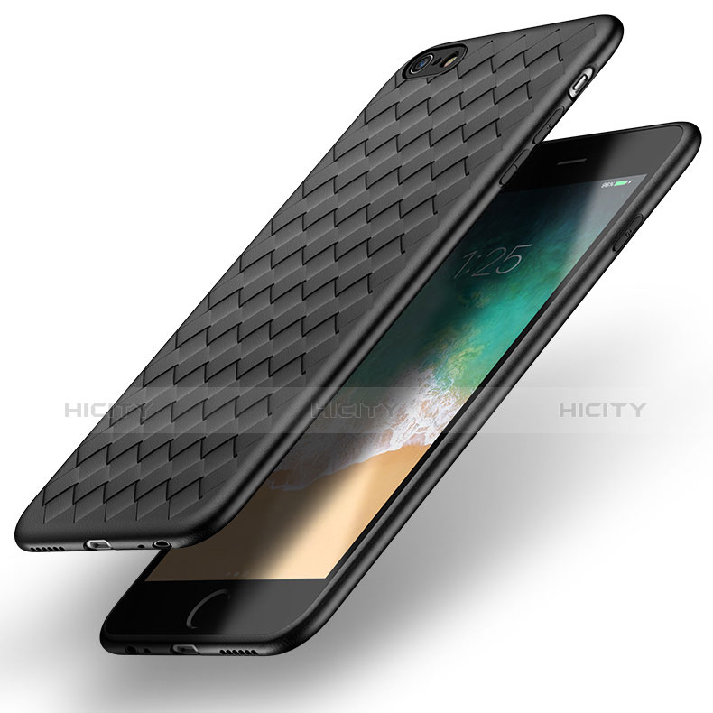 Silikon Hülle Handyhülle Gummi Schutzhülle Leder für Apple iPhone 6S Schwarz groß