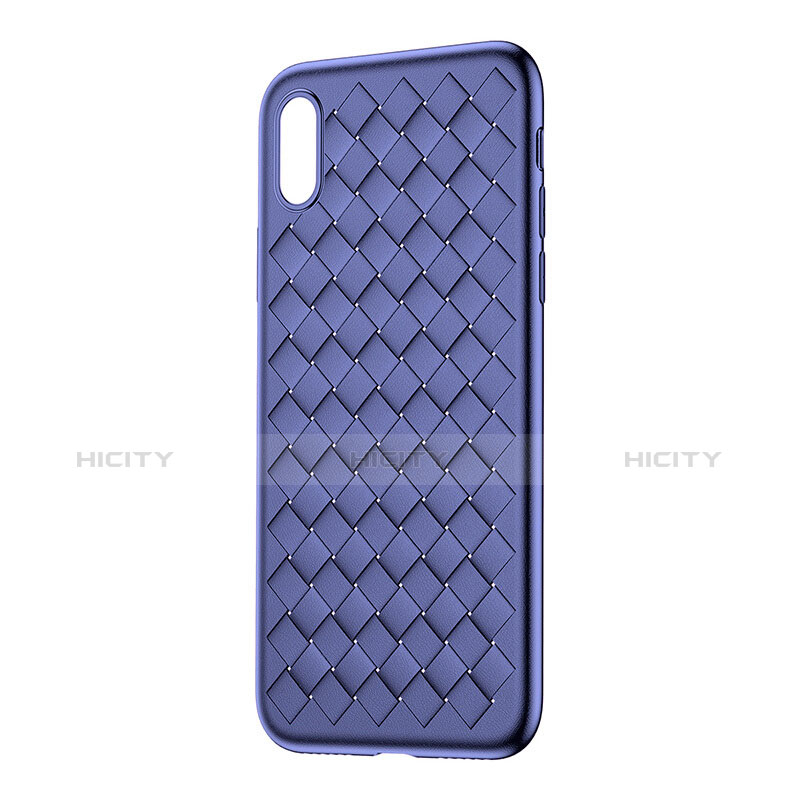 Silikon Hülle Handyhülle Gummi Schutzhülle Leder für Apple iPhone Xs Blau