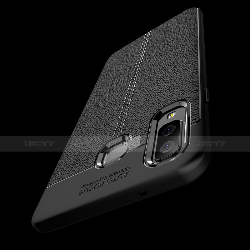 Silikon Hülle Handyhülle Gummi Schutzhülle Leder K01 für Samsung Galaxy A9 Star SM-G8850 Schwarz