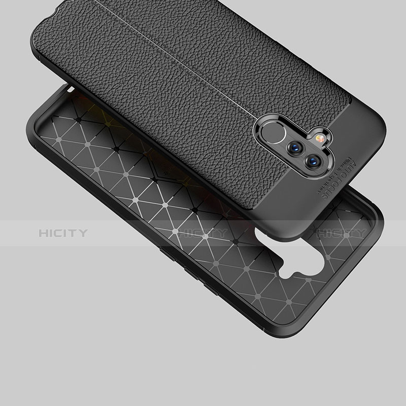 Silikon Hülle Handyhülle Gummi Schutzhülle Leder Q01 für Huawei Maimang 7 Schwarz groß