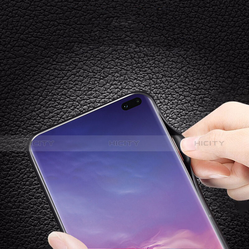 Silikon Hülle Handyhülle Gummi Schutzhülle Leder Q01 für Samsung Galaxy S10 Plus Schwarz