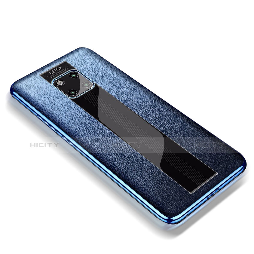 Silikon Hülle Handyhülle Gummi Schutzhülle Leder Tasche für Huawei Mate 20 RS Blau