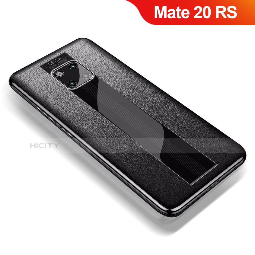 Silikon Hülle Handyhülle Gummi Schutzhülle Leder Tasche für Huawei Mate 20 RS Schwarz Plus