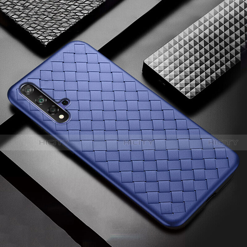 Silikon Hülle Handyhülle Gummi Schutzhülle Leder Tasche für Huawei Nova 5 Blau