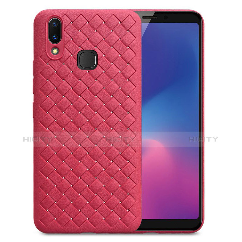 Silikon Hülle Handyhülle Gummi Schutzhülle Leder Tasche für Samsung Galaxy A6s Rot Plus