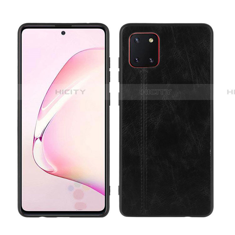 Silikon Hülle Handyhülle Gummi Schutzhülle Leder Tasche für Samsung Galaxy A81 Schwarz Plus