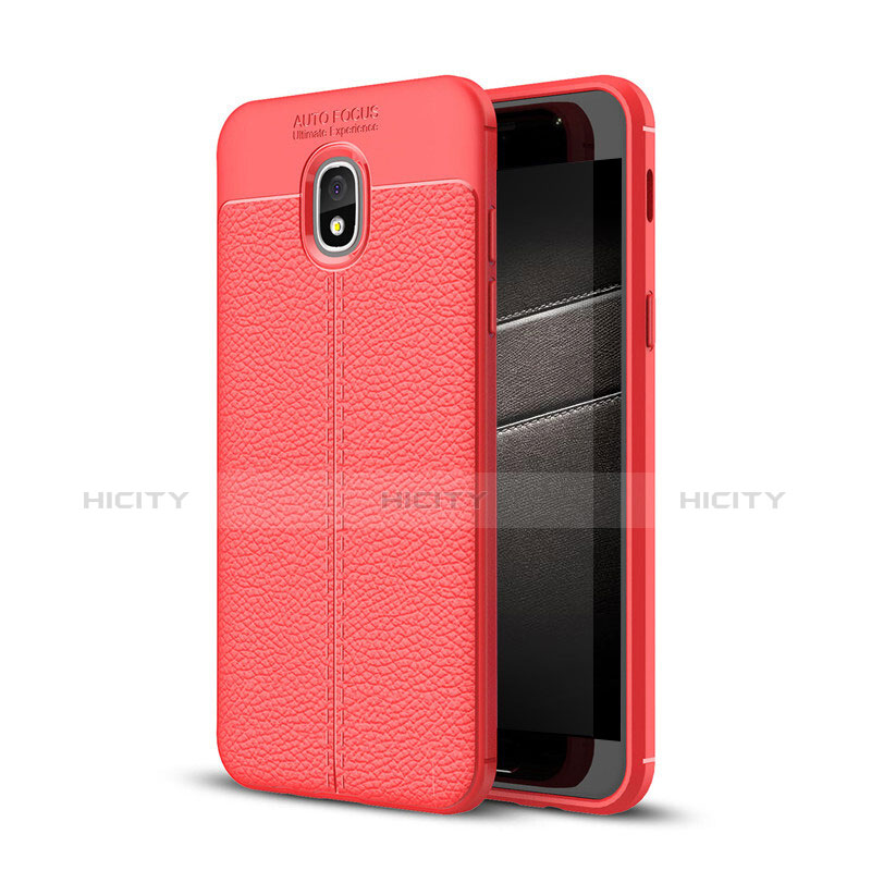 Silikon Hülle Handyhülle Gummi Schutzhülle Leder Tasche für Samsung Galaxy J3 (2018) SM-J377A Rot Plus