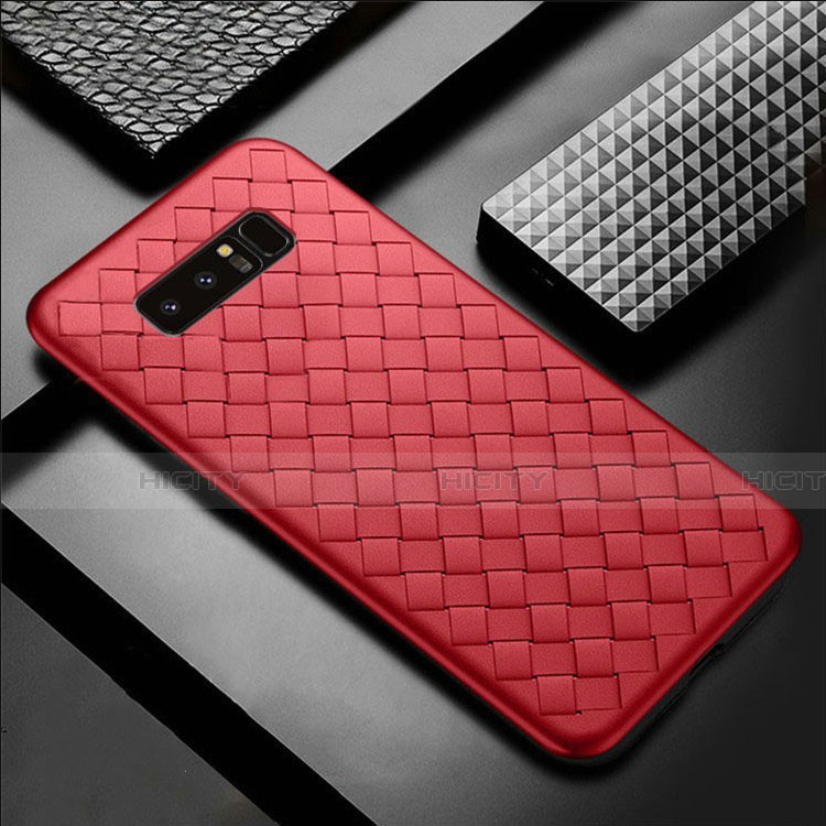Silikon Hülle Handyhülle Gummi Schutzhülle Leder Tasche für Samsung Galaxy Note 8 Rot Plus