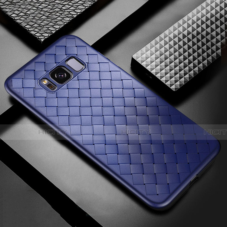 Silikon Hülle Handyhülle Gummi Schutzhülle Leder Tasche für Samsung Galaxy S8 Plus Blau Plus