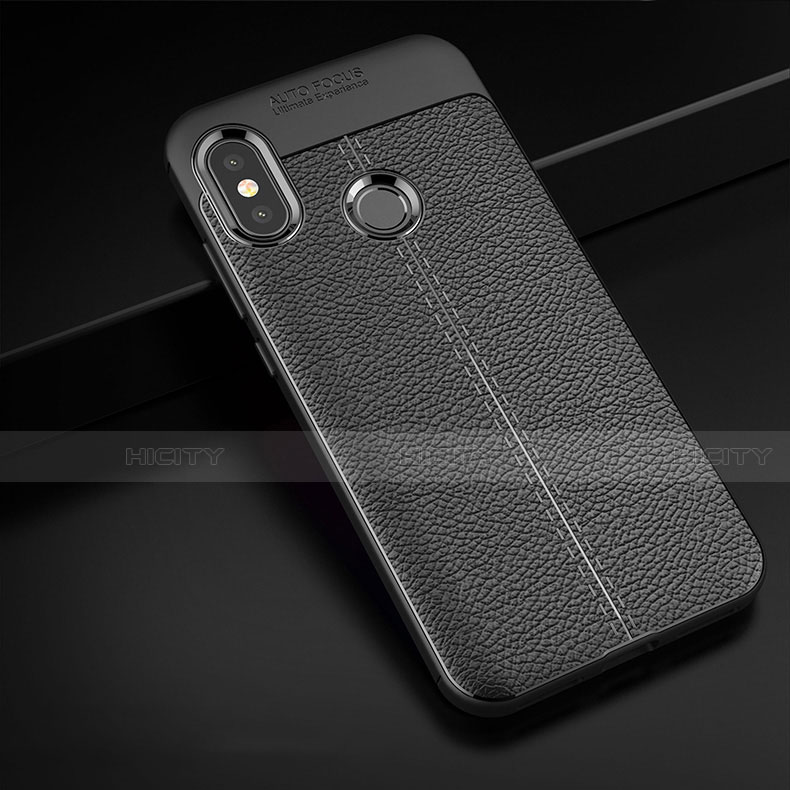 Silikon Hülle Handyhülle Gummi Schutzhülle Leder Tasche für Xiaomi Redmi 6 Pro Schwarz