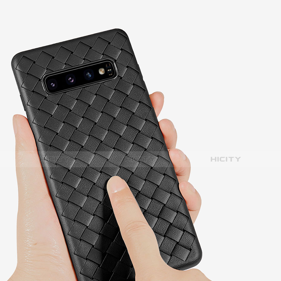 Silikon Hülle Handyhülle Gummi Schutzhülle Leder Tasche L02 für Samsung Galaxy S10 groß