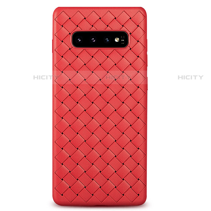 Silikon Hülle Handyhülle Gummi Schutzhülle Leder Tasche L02 für Samsung Galaxy S10 5G Rot Plus